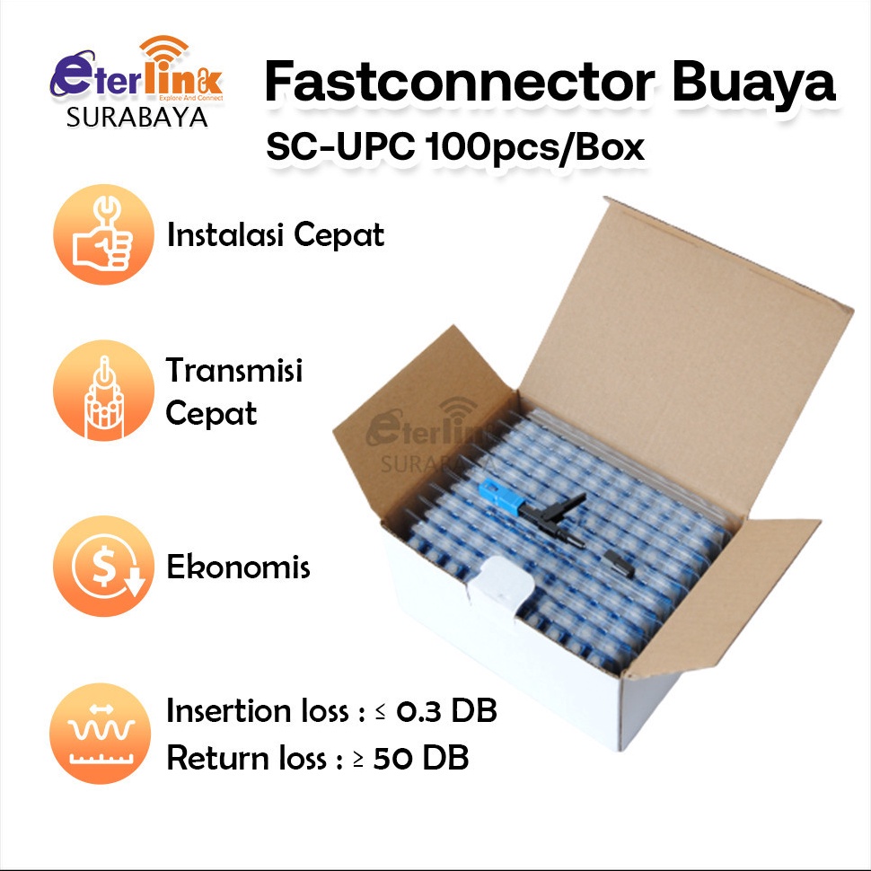Jual 1Box1pcs Fast Connector SC UPC BuayaBaik Merupakan konektor fiber ...