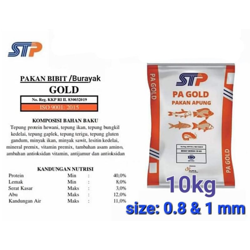 Jual STP PA Gold protein 40%-42% size 0.8mm & 1mm(persak 10kg) | Shopee ...
