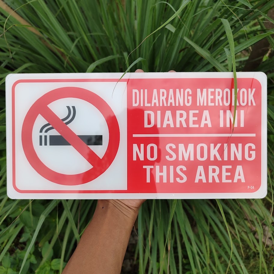 Jual Label sign dilarang merokok | Label sign akrilik merokok 30x15cm ...