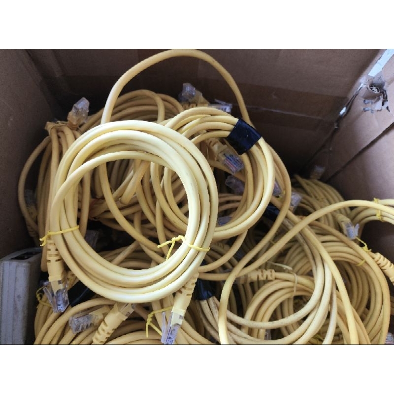 Jual Kabel Lan Kuning 8 pin gigabit ex isp | Shopee Indonesia