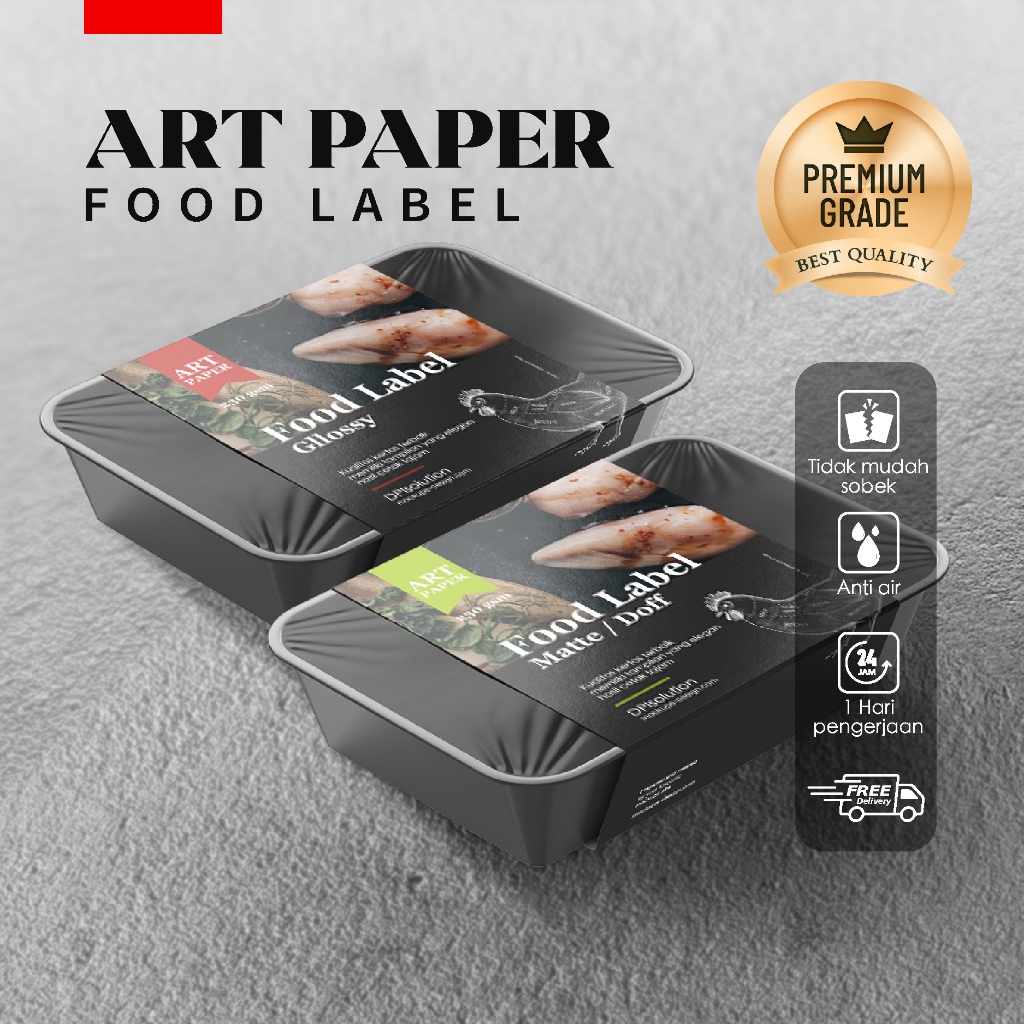 Jual Custom Label Kertas / Label Thinwall / Label Makanan / Label Box ...