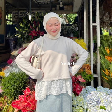 Jennie Blouse Knit Vintage Korea Adem Renda Unik