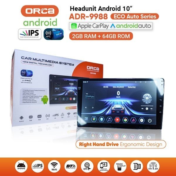 Jual Android Mobil 10,1 Inchi ORCA ADR 9988 NFC CARPLAY ECO Series ...