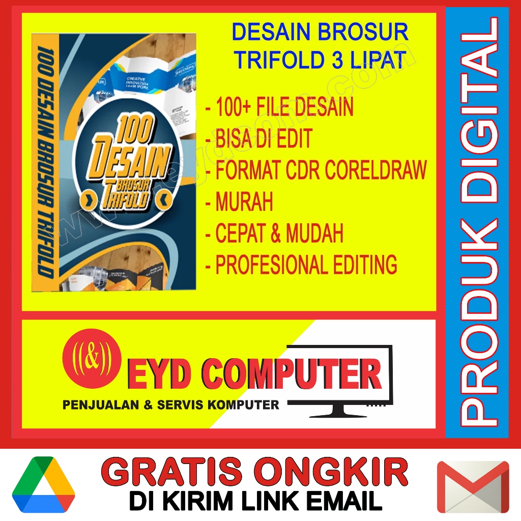 Jual DESAIN BROSUR TRIFOLD 3 LIPAT TEMPLETE CDR CORELDRAW | Shopee ...