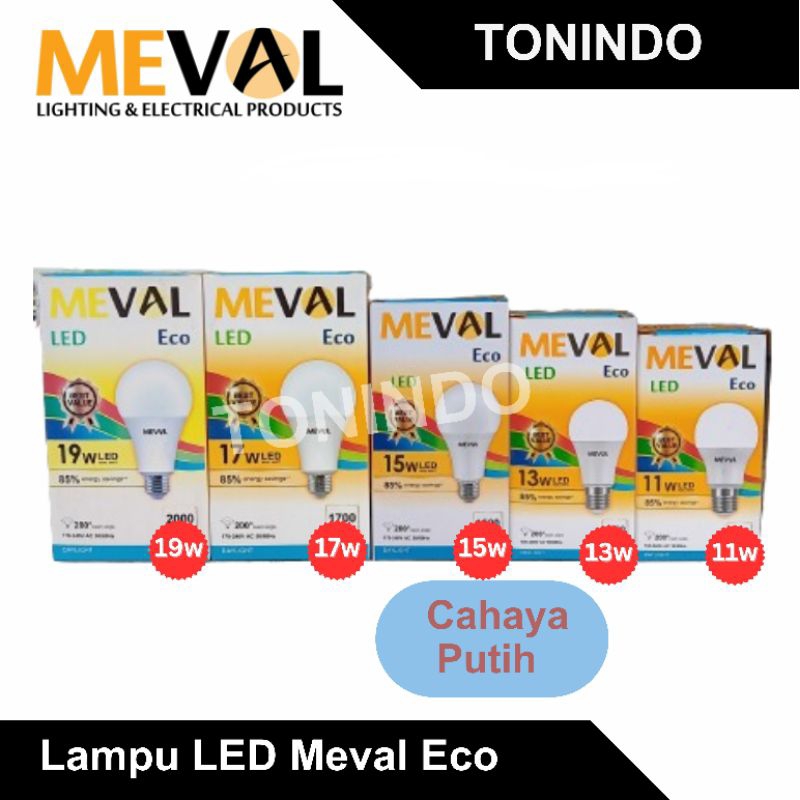 Jual Lampu Bohlam LED Meval Eco Cahaya Putih 3w - 19w | Shopee Indonesia