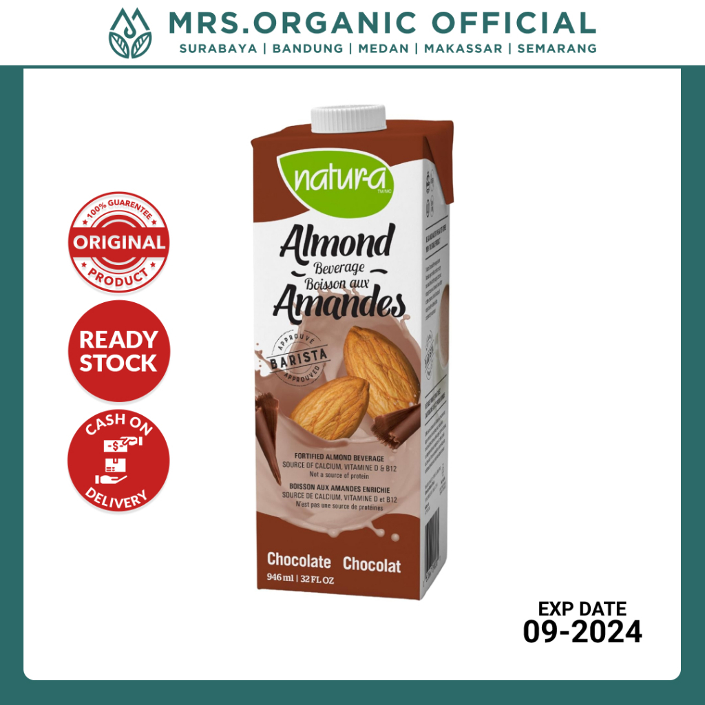 Jual Susu Minuman Almond Natura Almond Beverage Chocolate 946 Ml ...