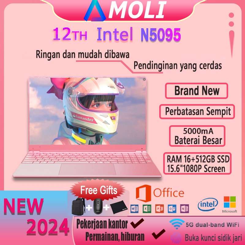 Jual AMOLI [Ready stock] Laptop Pink 15,6‘’ Layar IPS HD 16+ 512GB SSD ...