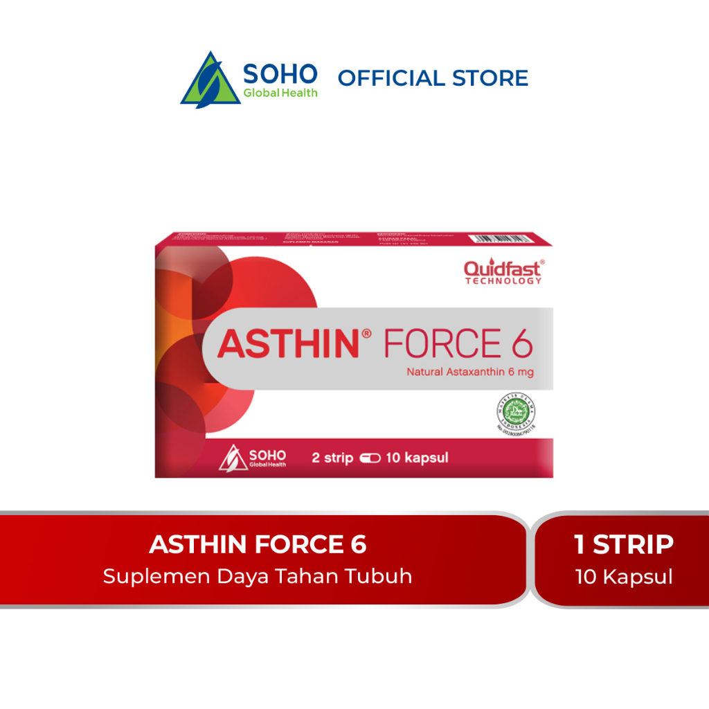 Jual ASTHIN FORCE 4 6 12 MG ANTIOKSIDAN NATURAL ASTAXANTHIN 1 STRIP ISI ...