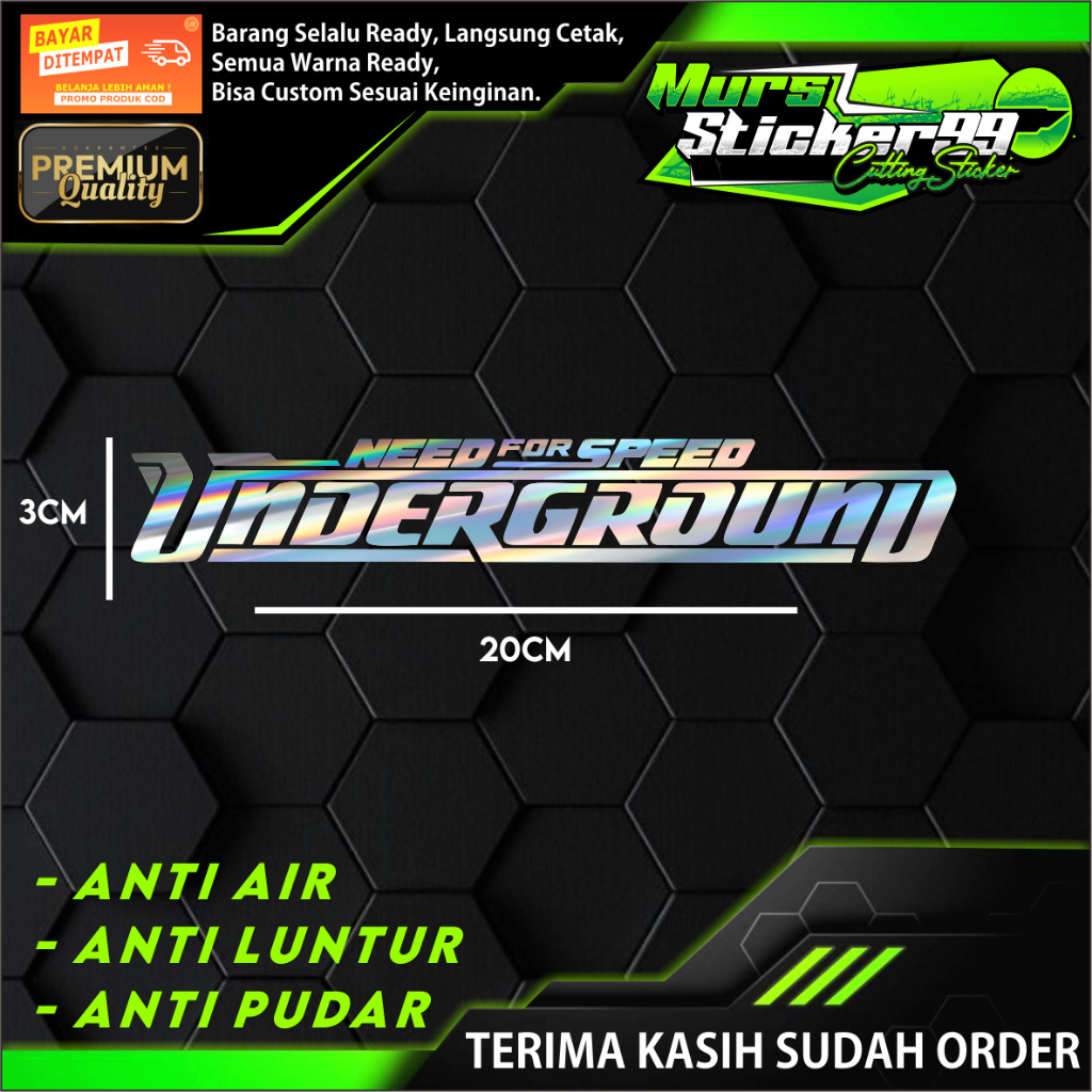 Jual Sticker Cutting NEED FOR SPEED UNDERGROUND Untuk Motor Dan Mobil ...