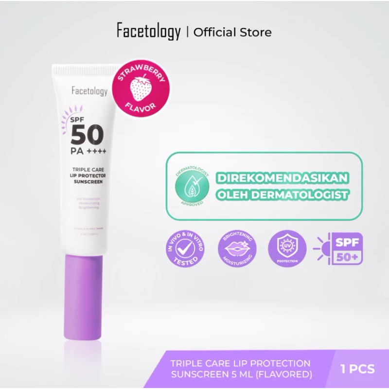 Jual 5ml Facetology Triple Care Lip Protector Sunscreen Flavor Shopee