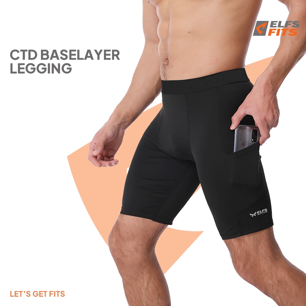Jual ELFS FITS Compression Celana Pendek Pria Legging Baselayer