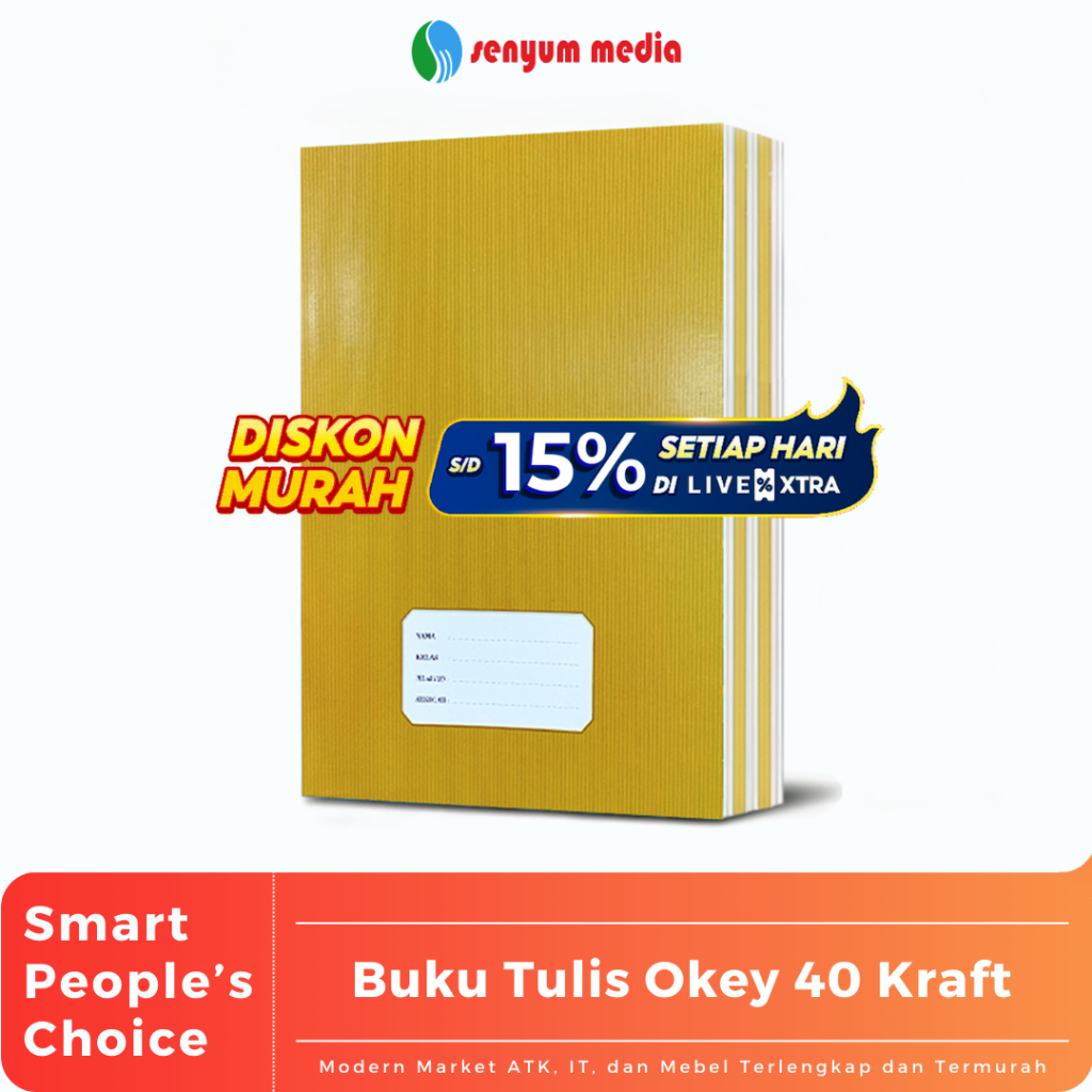 Jual Buku Tulis Boxy OKEY Oleh KIKY Kraft 40 Lembar (1 Pack Isi 10 Buku ...