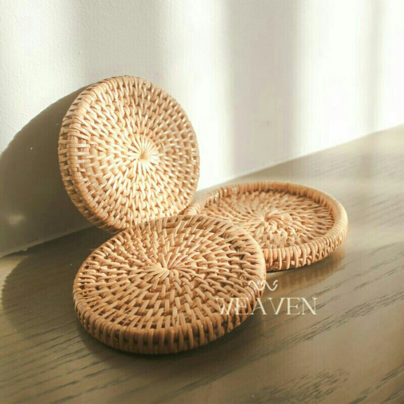 Jual Coaster Rotan / Tatakan Gelas Rotan 2 Sisi | Shopee Indonesia