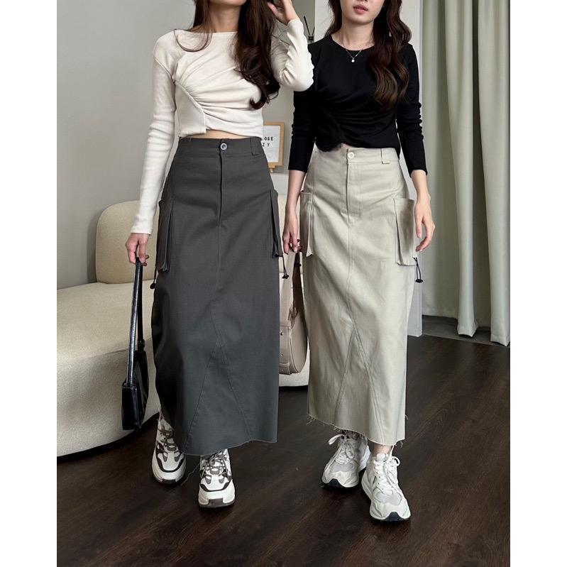 Jual ROK CARGO WANITA PANJANG TERBARU | ROK KOREAN STYLE KEKINIAN | ROK ...