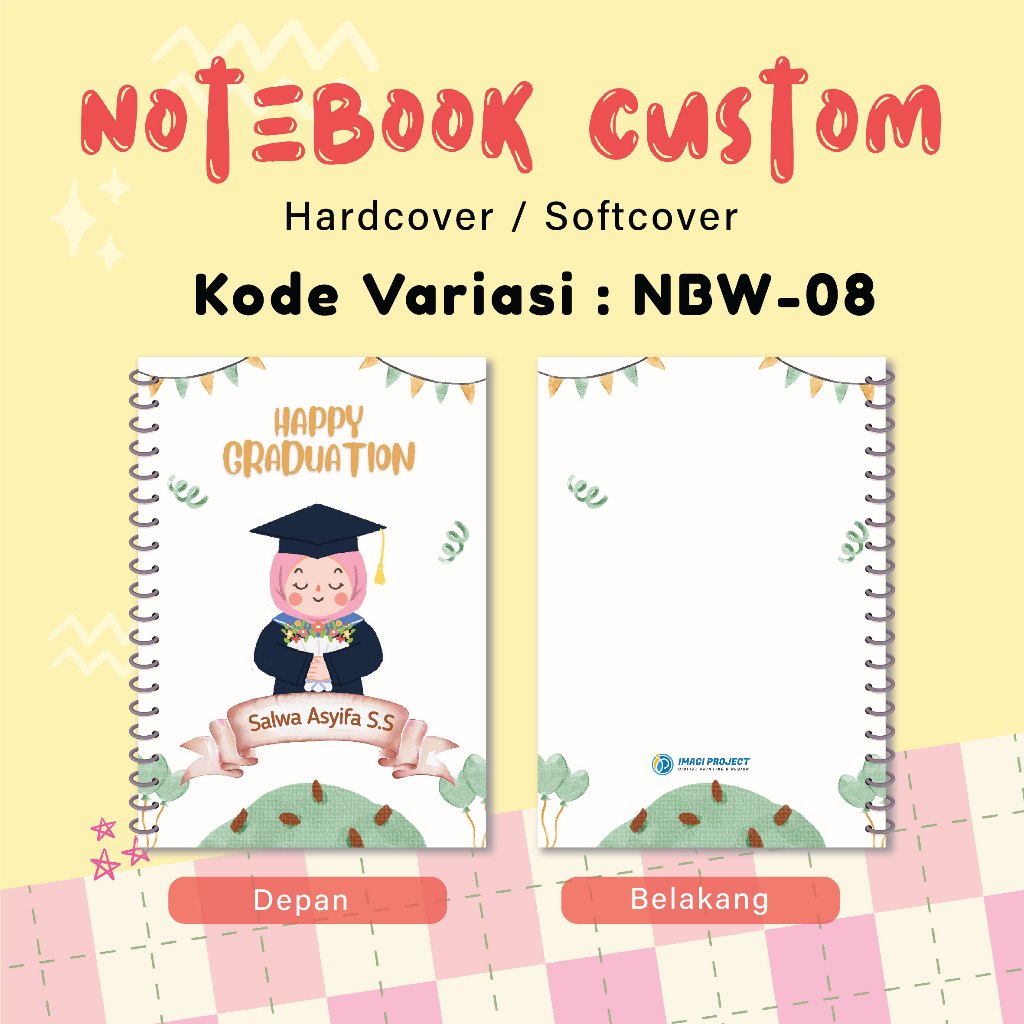 Jual NOTEBOOK A5 SPIRAL HADIAH WISUDA CUSTOM NAMA GAMBAR FOTO BUKU ...