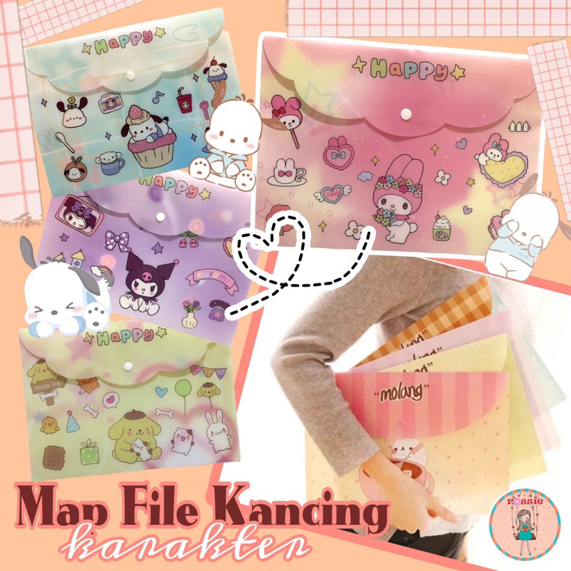 Jual Map kancing motif sanrio cute terbaru/Map File Dokumen Motif ...