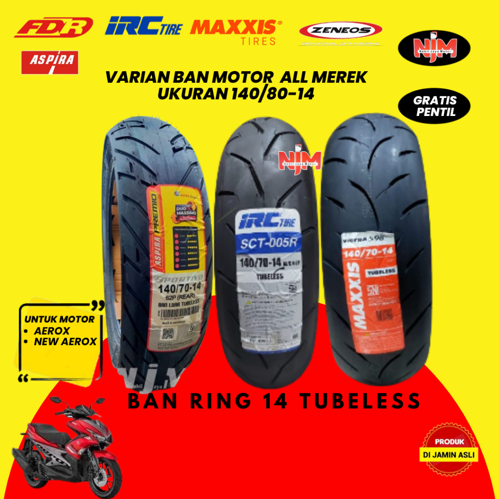 Jual Ban Tubless IRC SCT 005 R 140/70-14 Ban belakang standar untuk ...