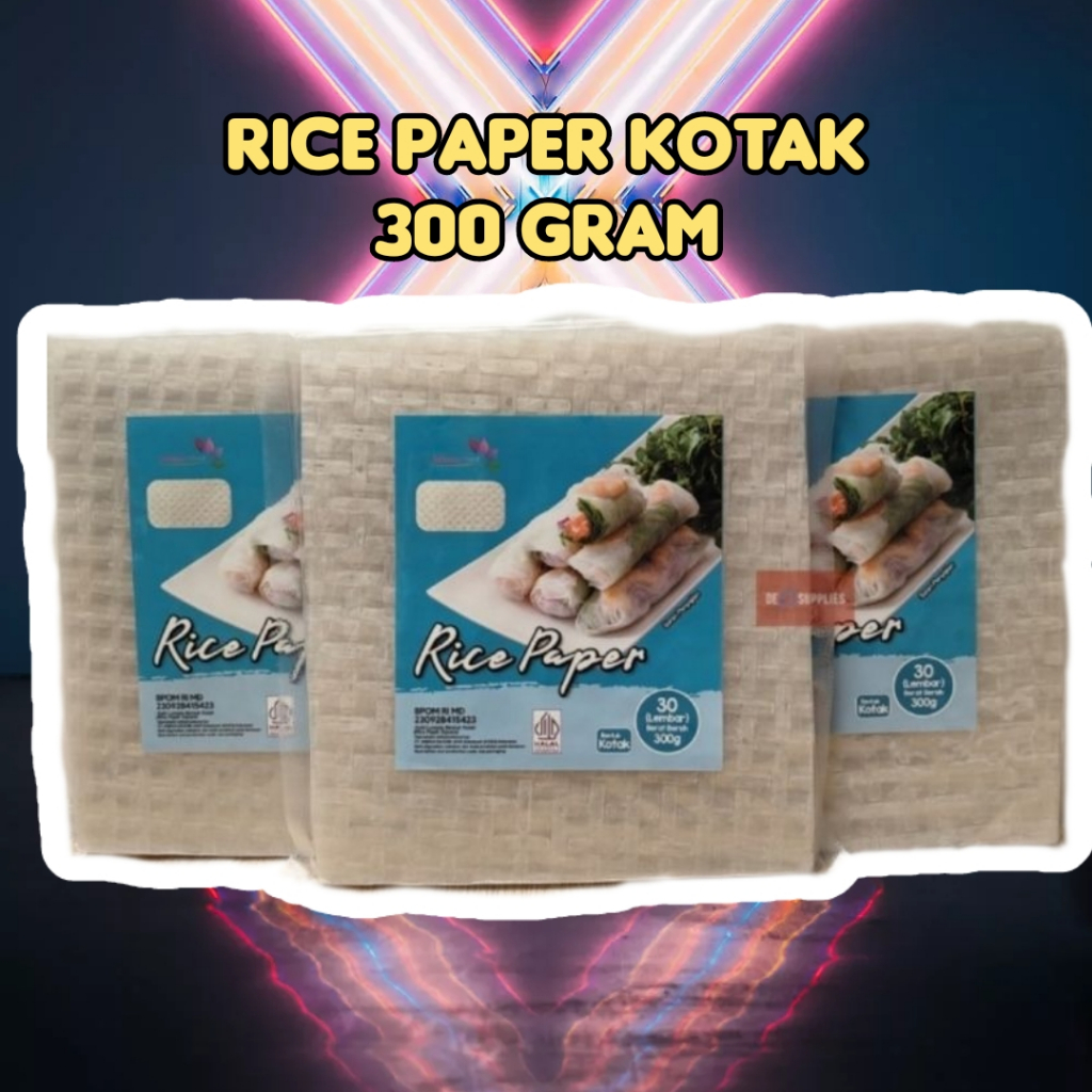 Jual Rice Paper KOTAK 300 g isi 30 lembar - Banh Trang 22cm - Kulit ...