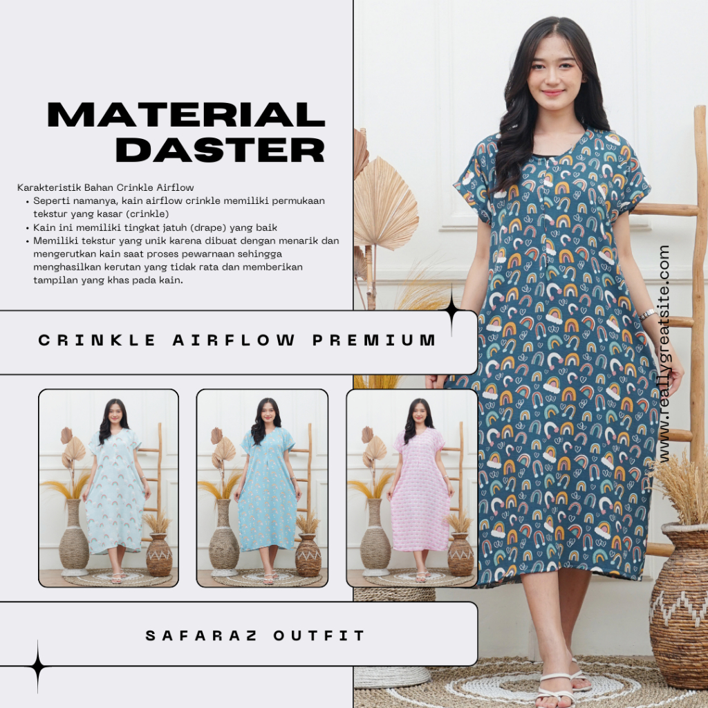 Jual Daster Long Dress Motif Bunga & Kelinci – Simple, Manis, Nyaman ...