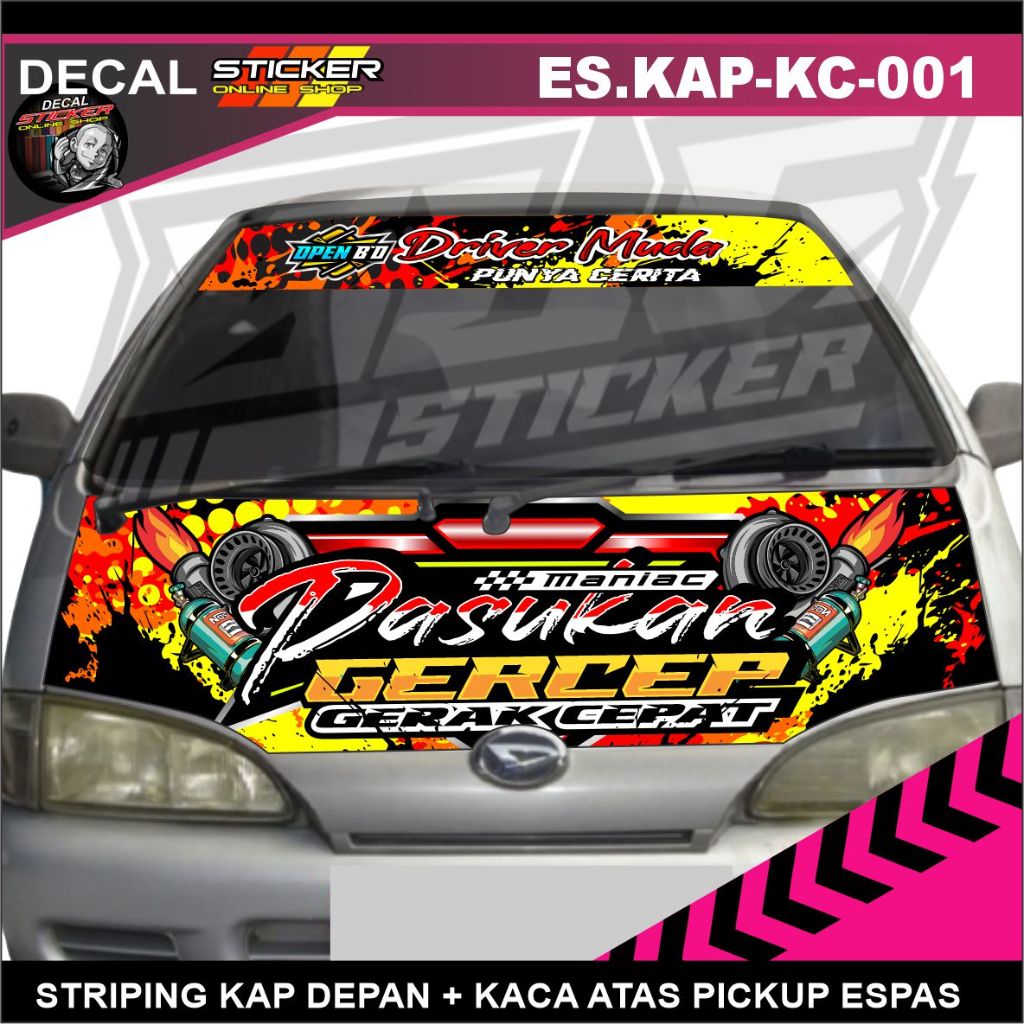Jual STIKER KAP ESPASS + KACA ATAS DECAL PRINT MOBIL PICKUP VARIASI ...