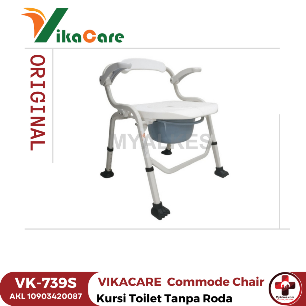 Jual VIKACARE Kursi Toilet / Commode Chair Tanpa Roda - VK-739S ...