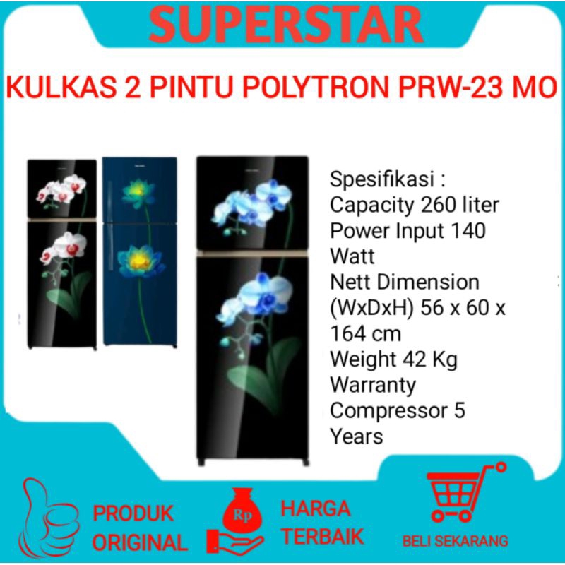 Jual Kulkas Polytron Prw-23MO Kulkas 2 Pintu Polytron | Shopee Indonesia