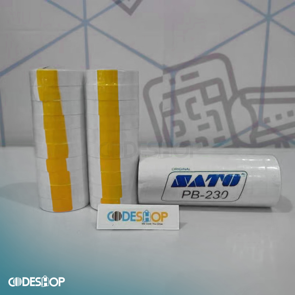 Jual LABEL STIKER PB 230 MERK SATO WARNA KUNING PB-230 STICKER LABEL ...