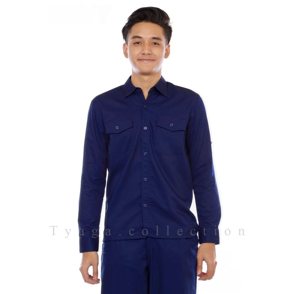 Jual Seragam Kemeja Lengan Panjang & Lengan Pendek Biru Navy NET TV ...