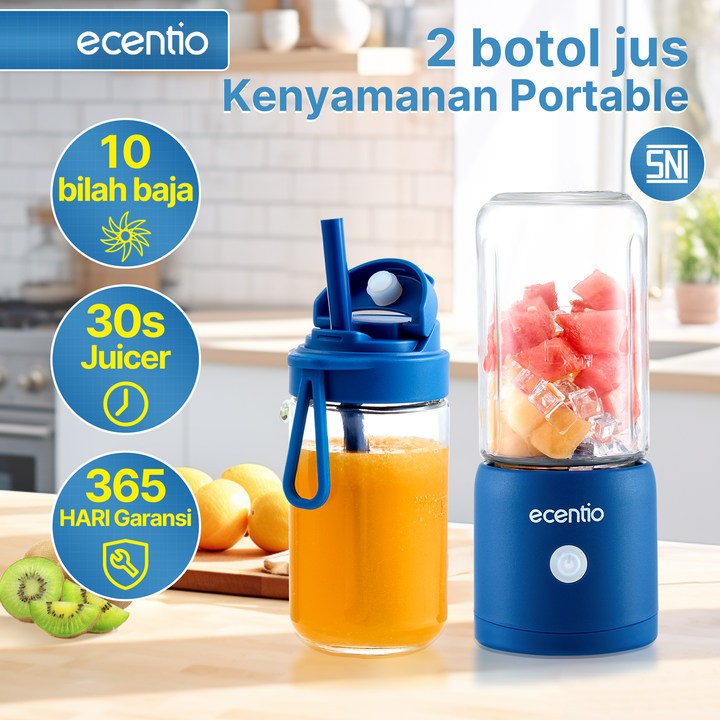 Jual Ecentio Blender Mini Portable Juicer Kaca Gelas Chopper Kecil