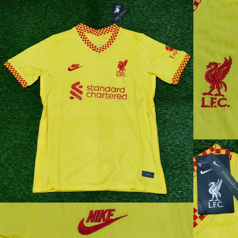 Jual JERSEY BAJU BOLA LIVERPOOL 3RD KUNING 22 IMPORT | Shopee Indonesia