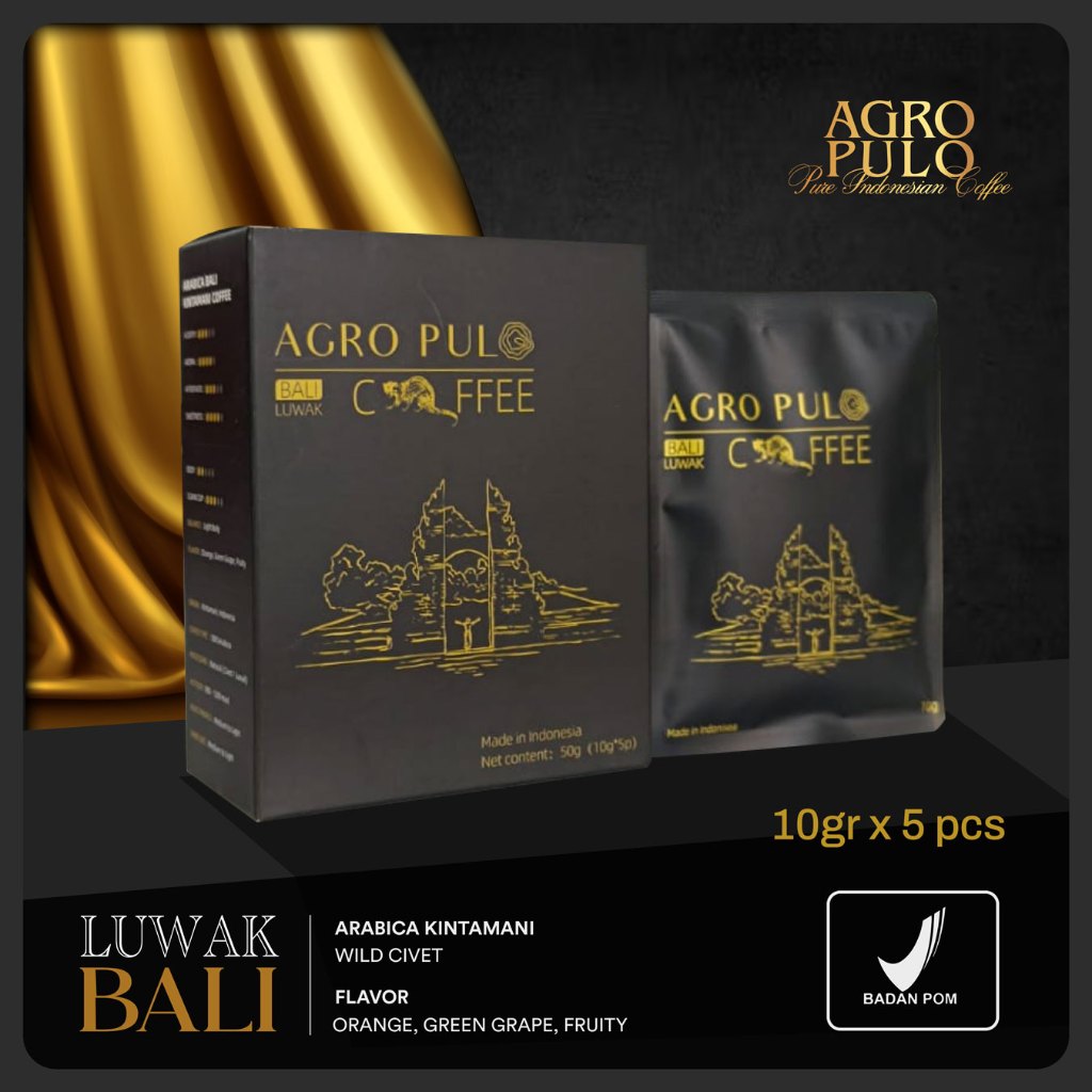 Jual AGRO PULO Wild Luwak Arabica Bali Kintamani Eardrip Coffee (1 box ...