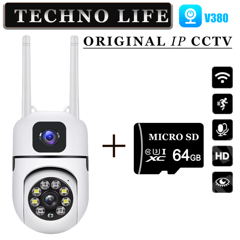 Jual Techno Life V380 Pro PTZ CCTV Wifi Dual Lens Z2 8MP+8MP 1080p Ip ...