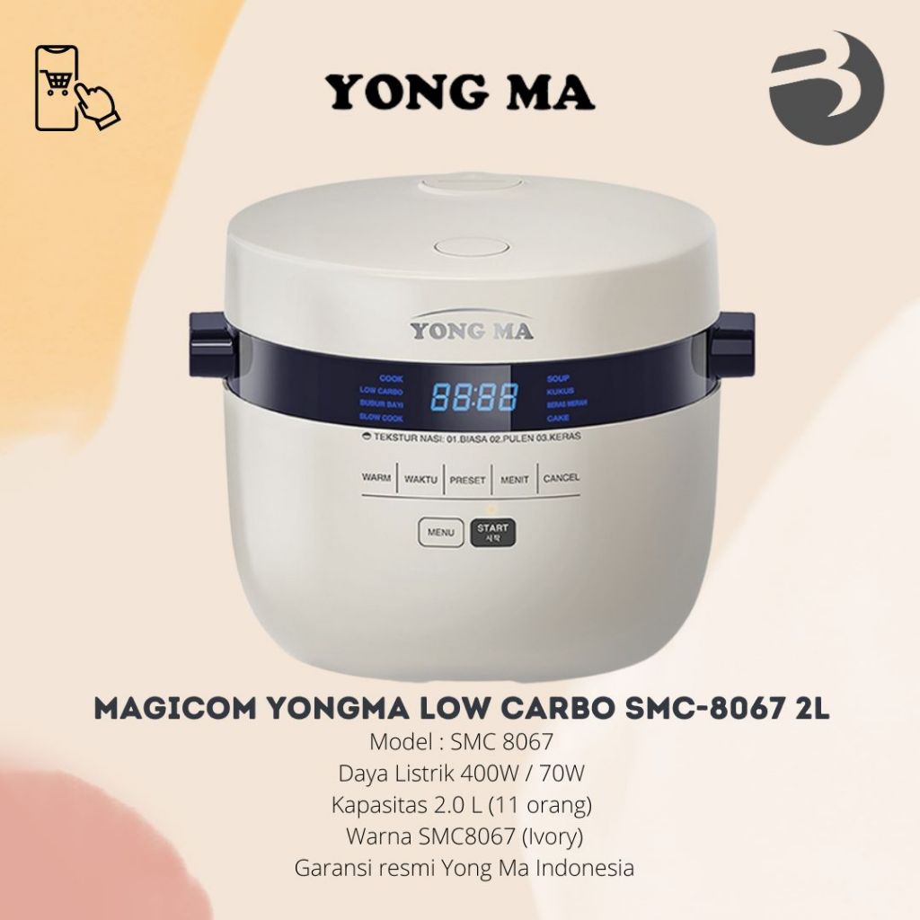Jual MAGICOM YONGMA LOW CARBO SMC-8067 2L | Shopee Indonesia