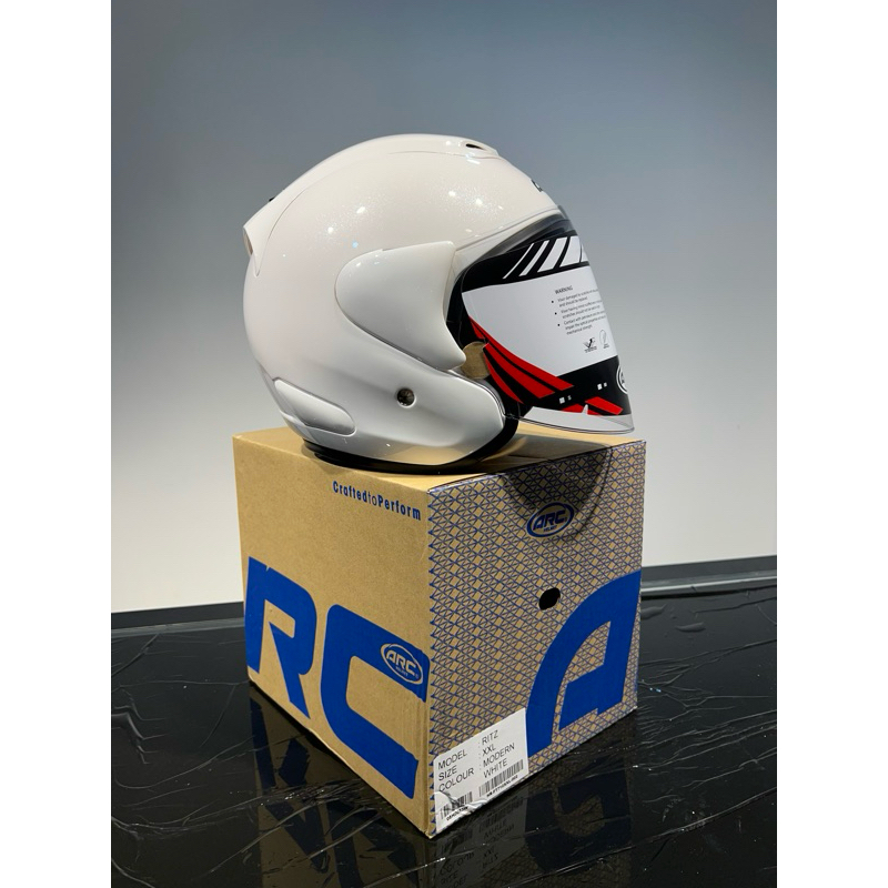 Face Helmet Arc Helmet Half HELM ARC RITZ POLOSAN MODERN WHITE NEW
