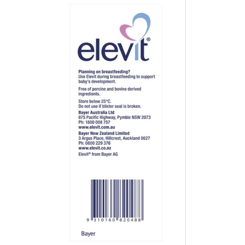 Jual Elevit Pre-conception & Pregnancy Multivitamin | 30 & 100 tablets ...