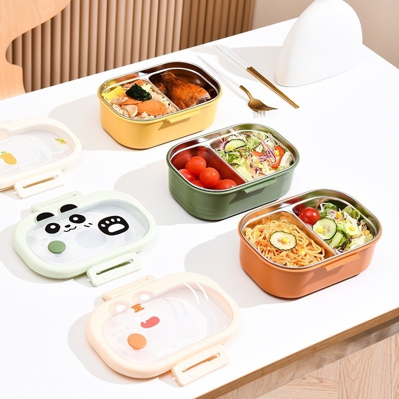 KOTAK MAKAN STAINLESS ANAK SEKOLAH SEKAT LUNCH BOX STAINLESS STEEL WADAH  KOTAKBEKAL MAKANAN SERBAGUNA MINA LUNCH BOX