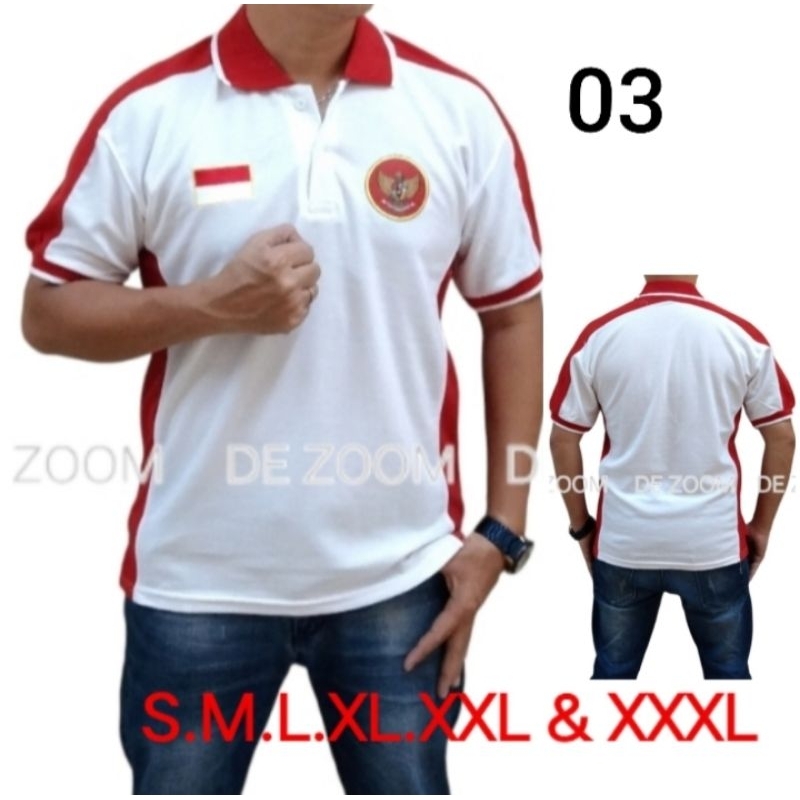 Kaos Merah Putih Agustus berkerah Dewasa unisex size S-XXXL Kemerdekaan HUT RI