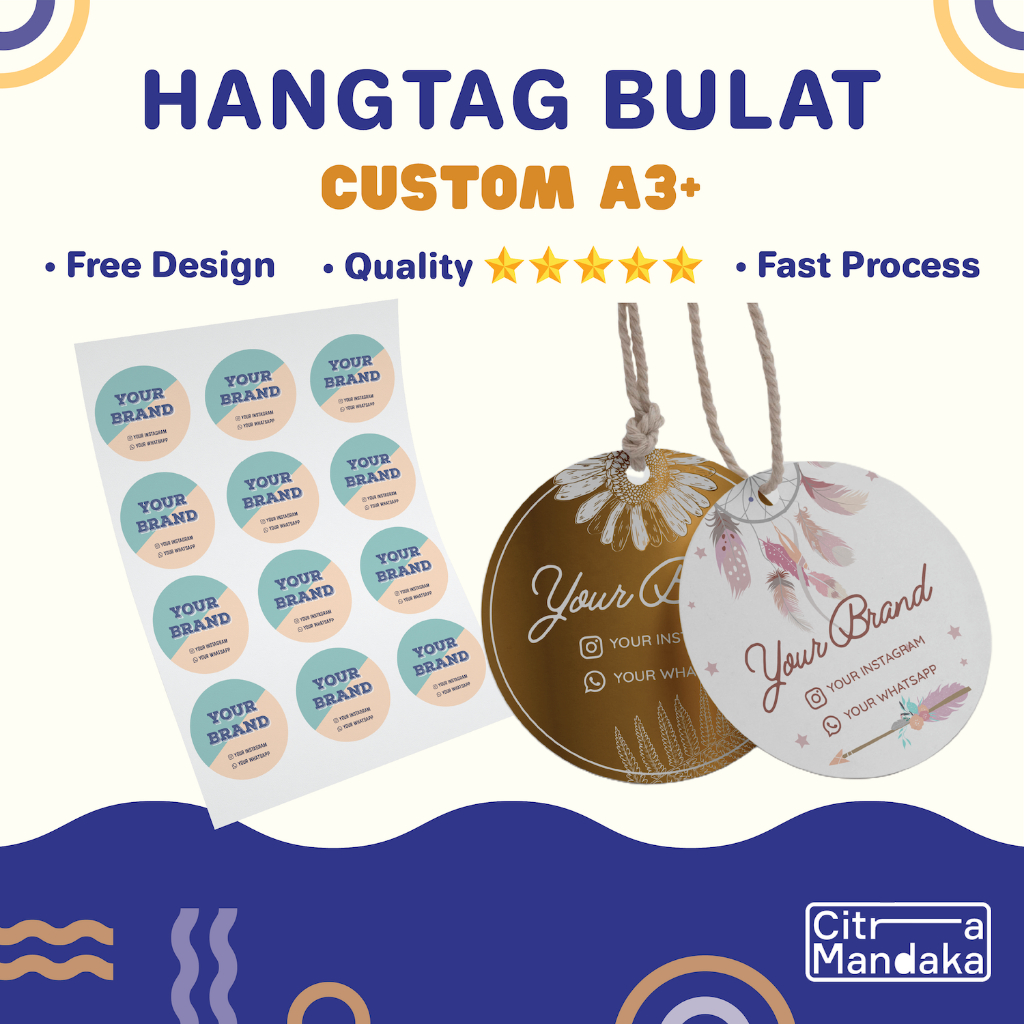 Jual Hang Tag Souvenir Custom Bentuk Bulat A3 | Label Baju Free Design ...