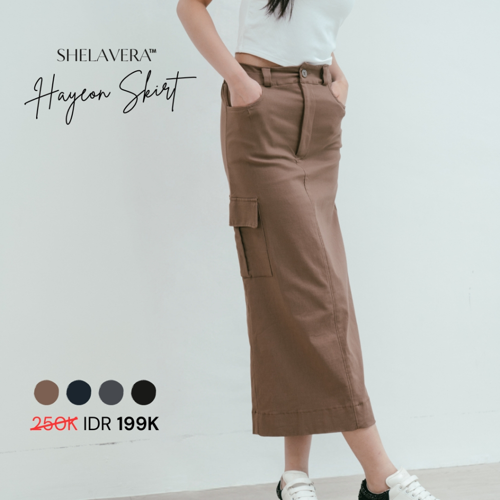 Jual Shelavera - Hayeon Cargo Skirt, Rok Cargo Wanita, Korean Cargo ...