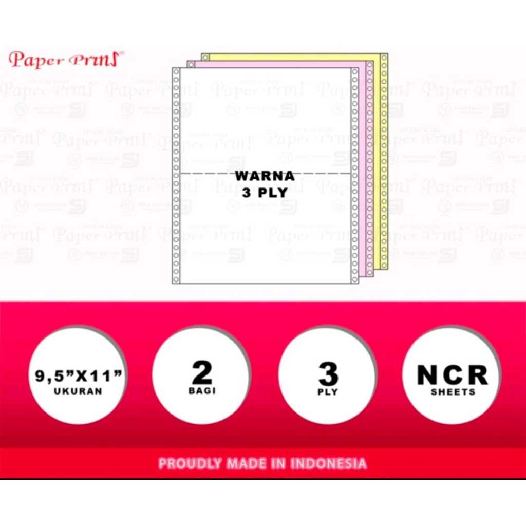 Jual kertas continuous form 3ply 9.5x11 bagi2 kertas rangkap 3ply ...