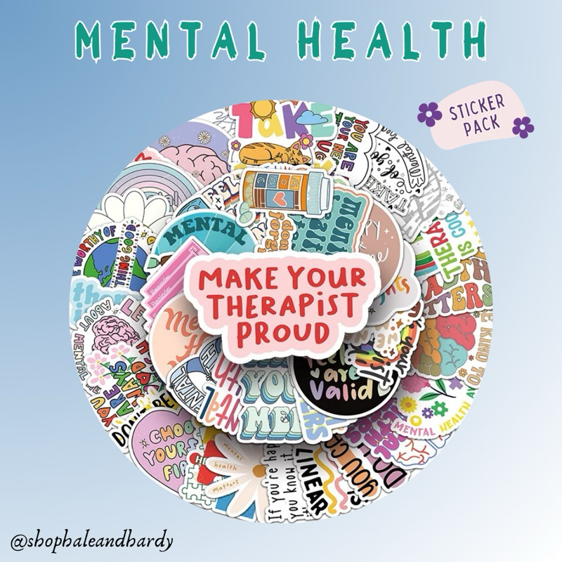 Jual Mental Health Sticker Pack | Stiker Kesehatan Mental Aesthetic ...