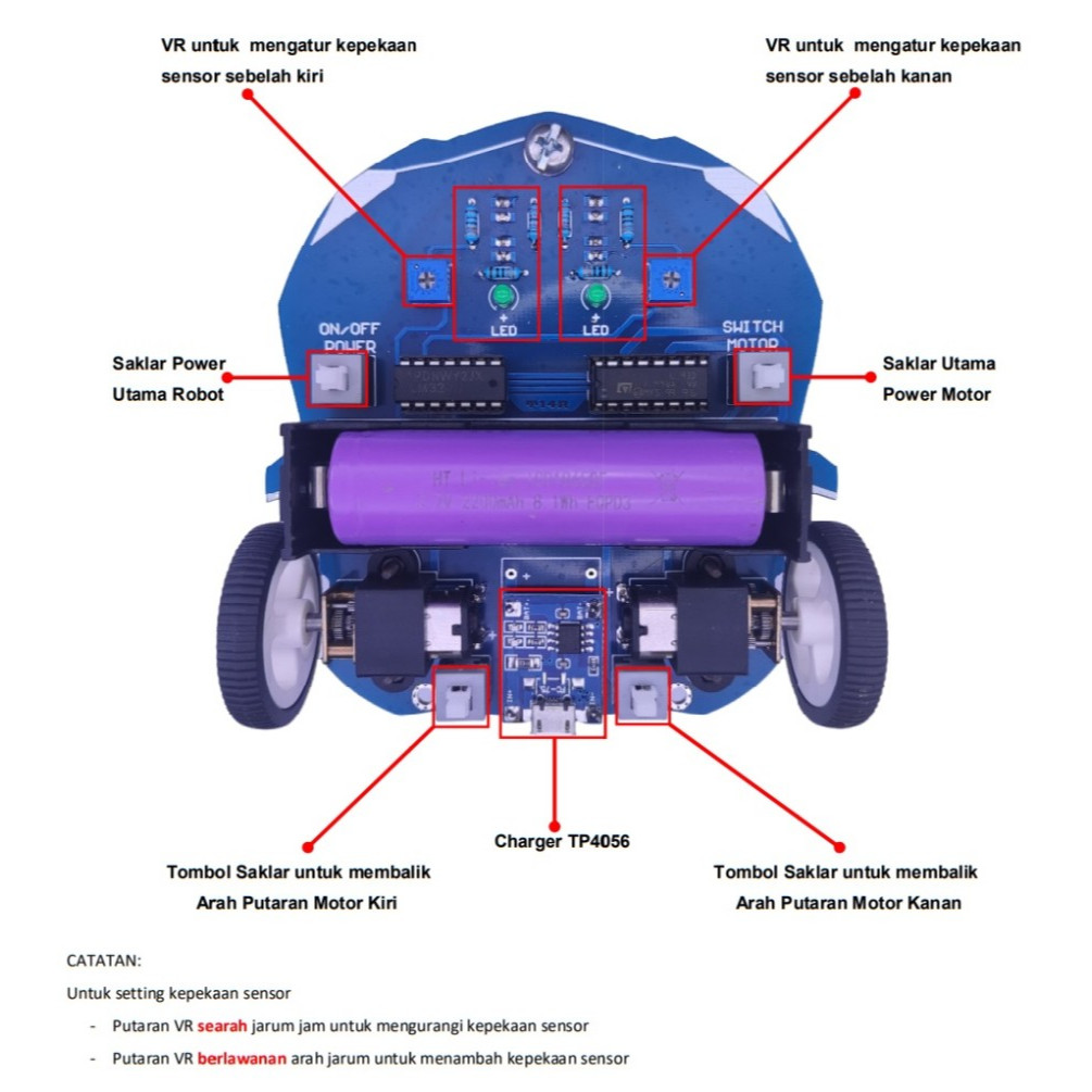 Jual Kit Edukasi Robot Line Tracer Line Follower Analog Basic SD SMP ...