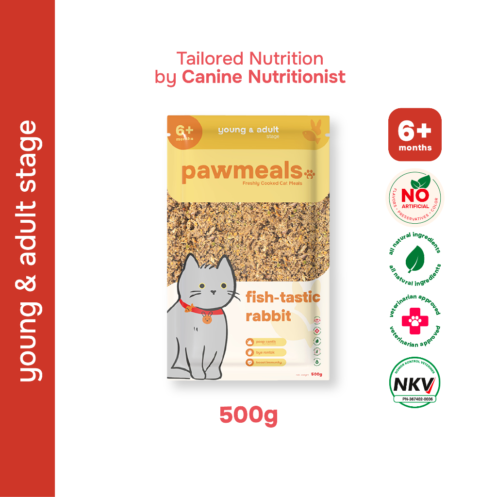 Jual Pawmeals Cat Cooked Food Fish-tastic Rabbit 500gr | Makanan Sehat ...