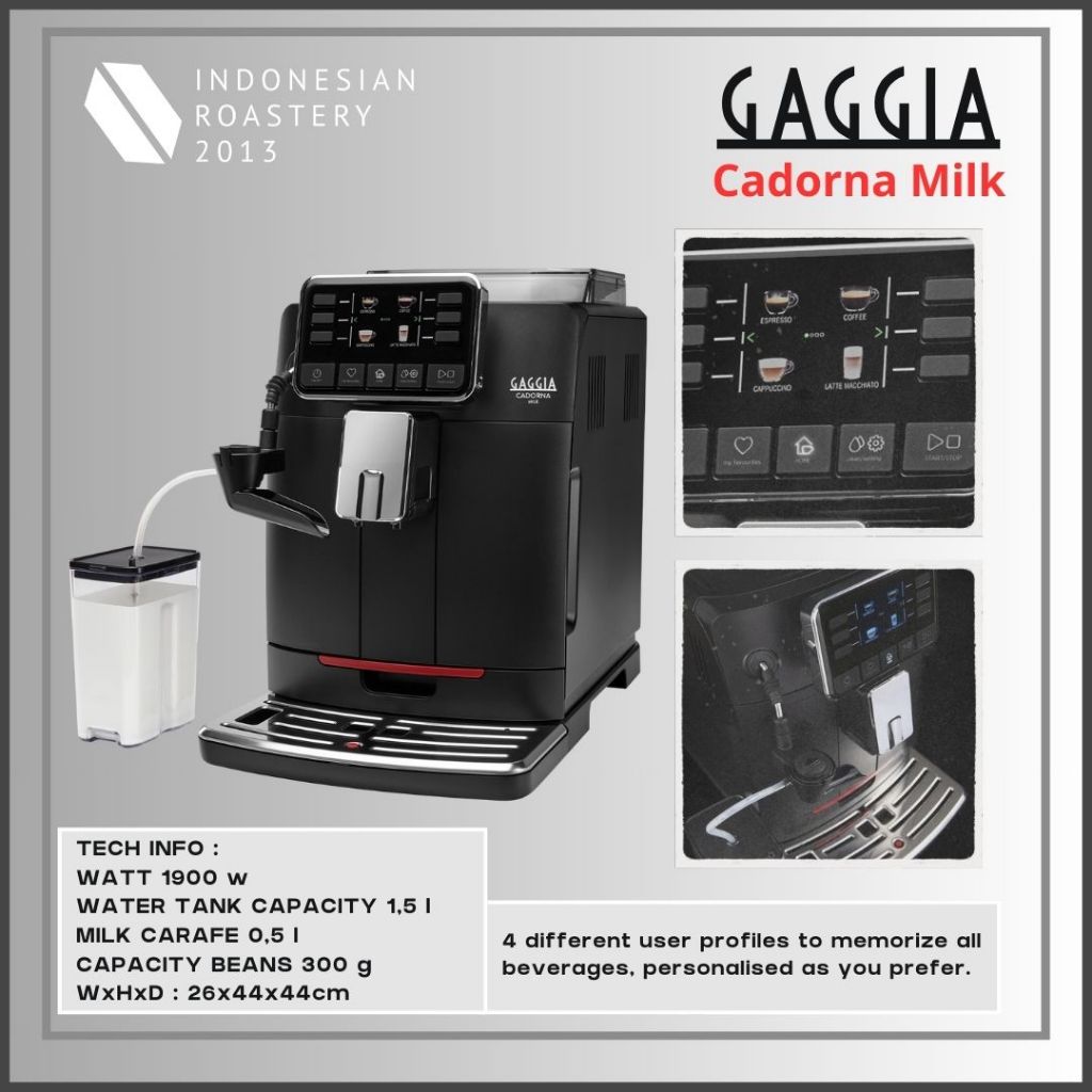 Jual Gaggia Cadorna Milk Full Automatic Espresso Coffee Machine