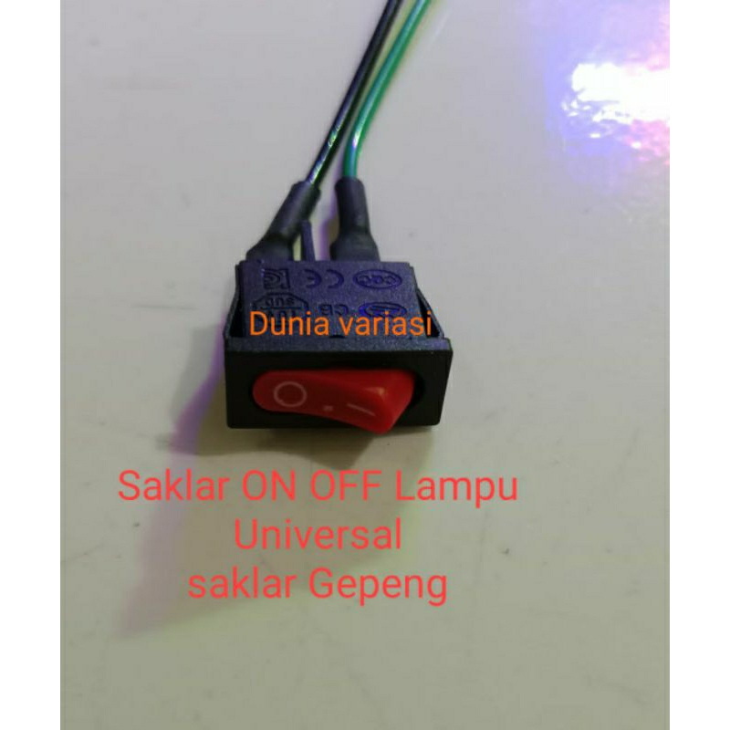 Jual Saklar On Off Gepeng + Kabel Switch on off kecil 2pin hitam plus ...