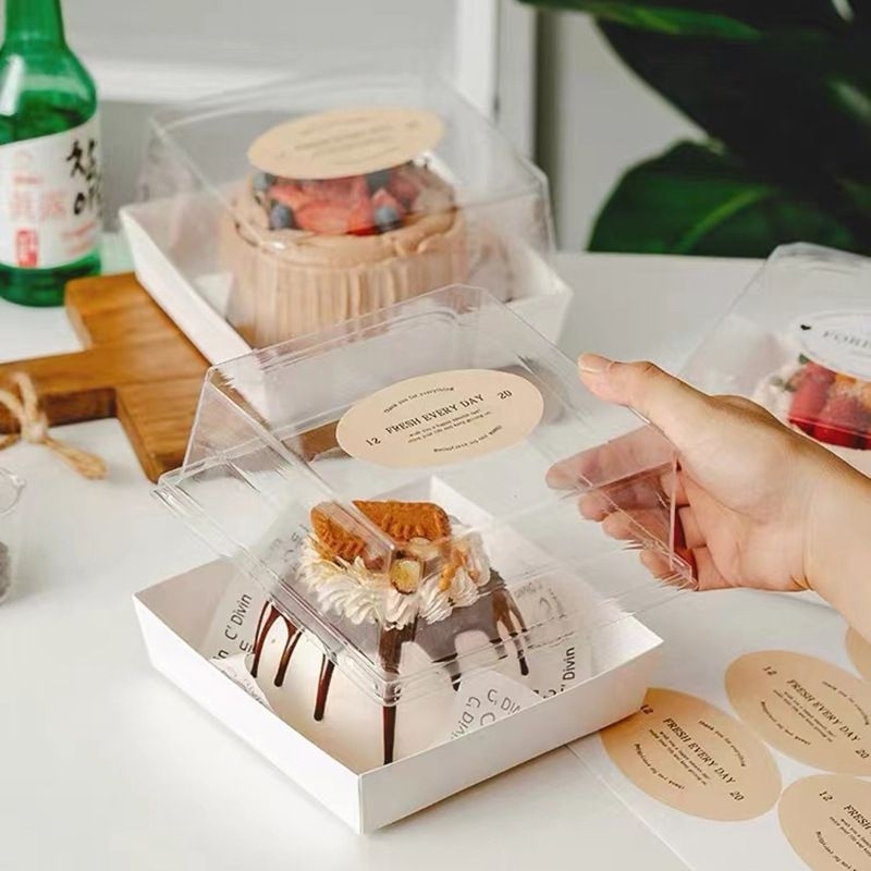 Jual 10pcs paper box kue tart 16x16x10cm box kotak dus mika kue tart ...