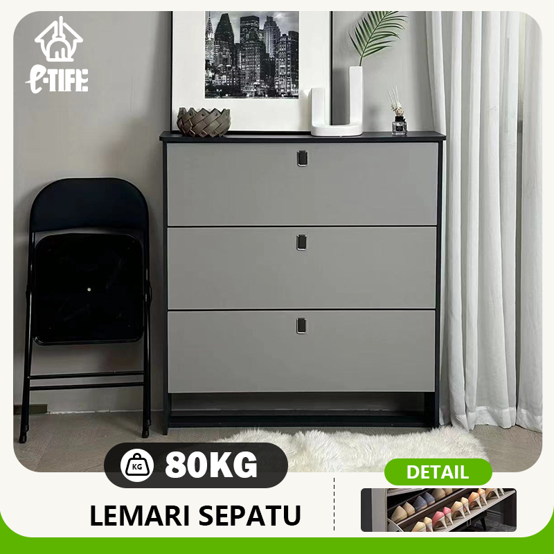 Jual Etife Lemari Sepatu Ganda Lemari Sepatu Minimalis Kayu Rak Sepatu