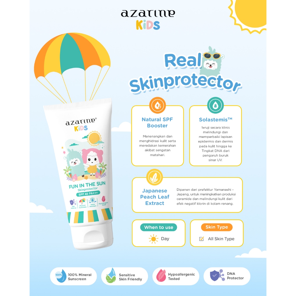 Jual Azarine Kids Sunscreen Spf 40 PA +++ | Shopee Indonesia