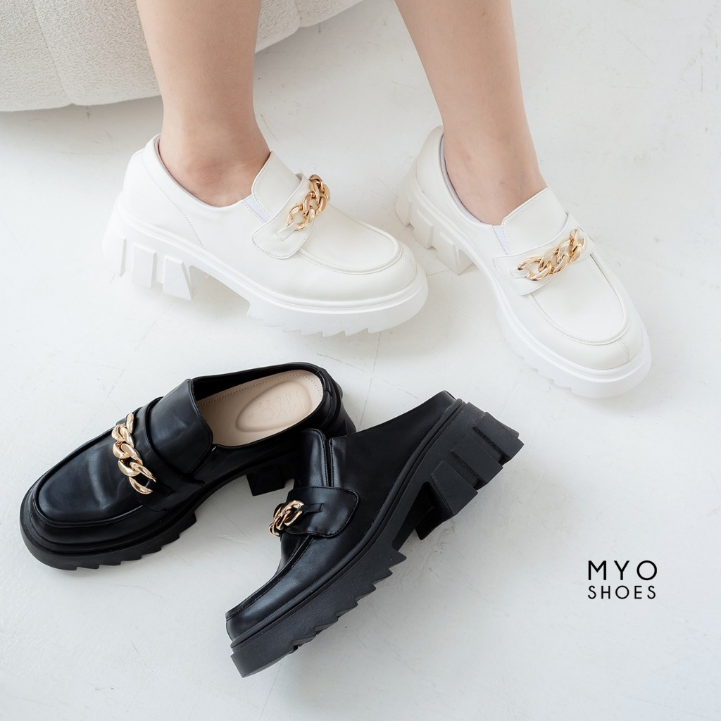 Jual MYOSHOES Sepatu Sandal Platform Loafers Wedges Kekinian Wanita ...