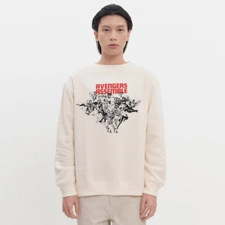 Marvel Collection M231 Crewneck Marvel Avengers Assemble Broken White 0231
